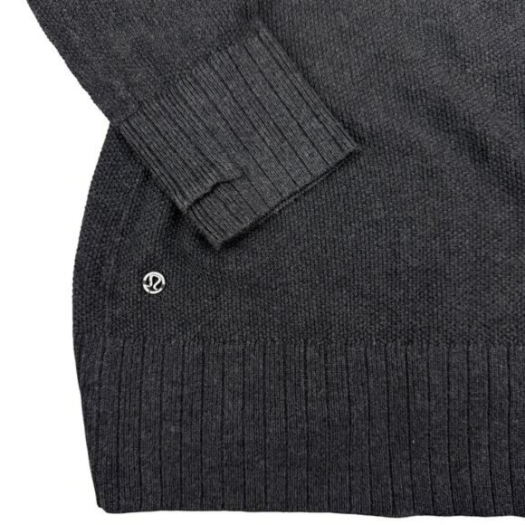 LULULEMON Sincerely Yours Sweater Heathered Size 8 Deep Coal - Picture 7 of 8